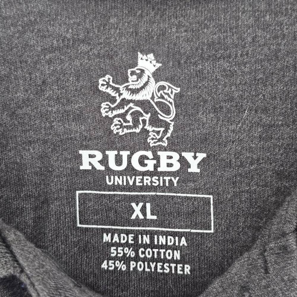 Rugby University Polo Shirt Mens XL Gray Short Sleeve Lion Crest - Picture 4 of 4
